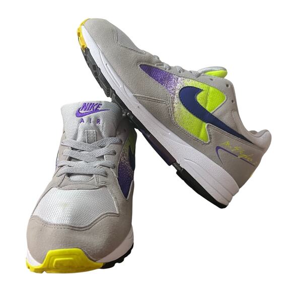 Nike Air Skylon 2 Men’s Size 9.5 Gray Volt Purple Retro Running Sneakers A01551- - Picture 1 of 14